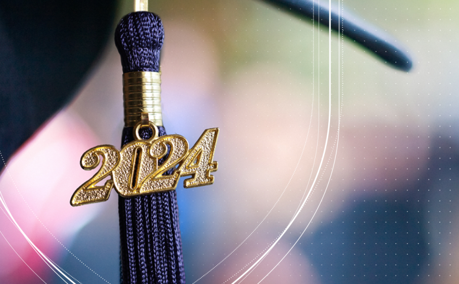 Graduation cap with 2024 tassel. 