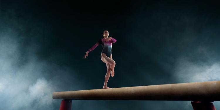 Gymnast on a balance beam