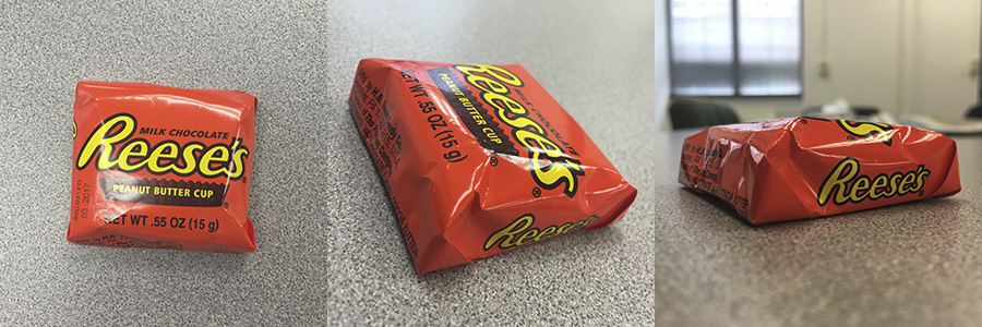 Reese's peanut butter cup at different angles