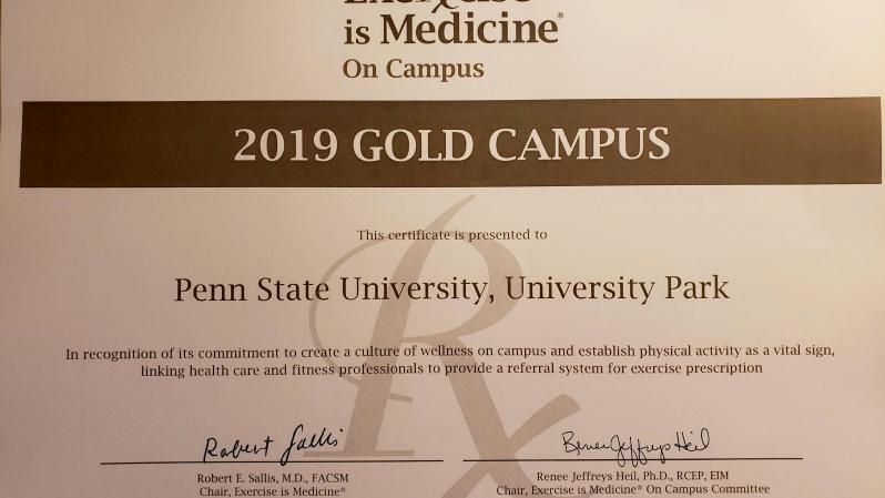 Exercise is Medicine on Campus 2019 Gold Campus