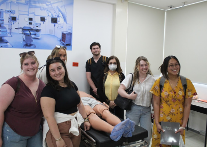 A group of students in a medical clinic