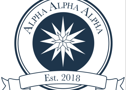 Tri-Alpha logo that says Alpha Alpha Alpha established 2018 