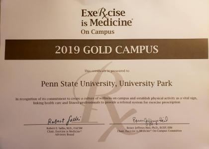 Exercise is Medicine on Campus 2019 Gold Campus Award