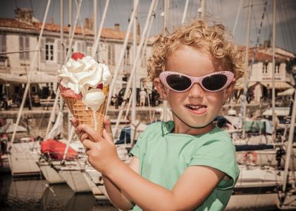 preschooler with large ice cream cone