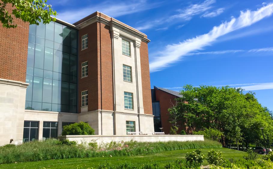 Health and Human Development Building from College Avenue.