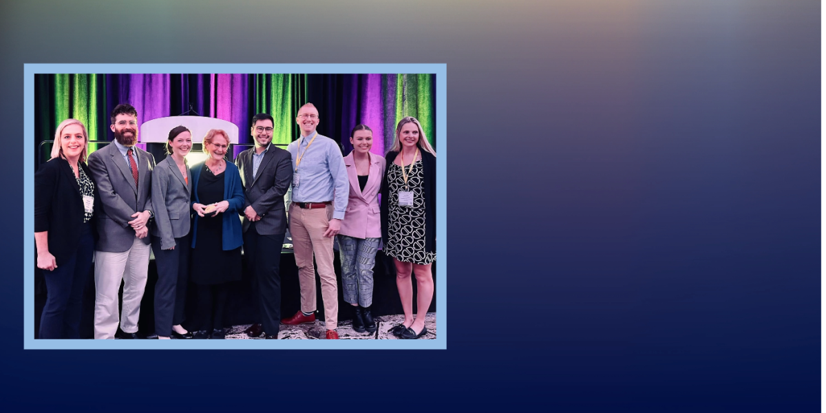 Photo showing those who presented at ObesityWeek and their mentors. From left to right: Kathleen Keller, Nick Neuwald, Paige Cunningham, Barbara Rolls, Daisuke Hayashi, Travis Masterson, Nicole Skinner, Jen Savage Williams. 