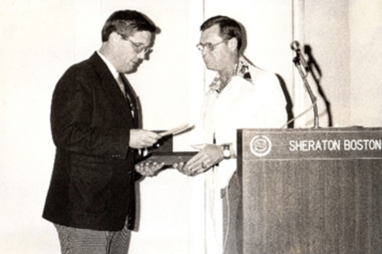 Sayers J. “Bud” Miller (left) and William E. “Pinky” Newell    NATA Convention, Boston MA in 1976  