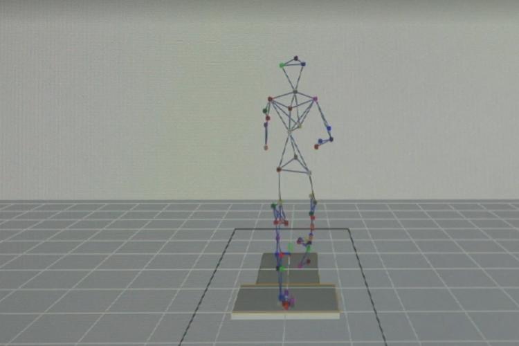 computer-generated motion capture image of person running